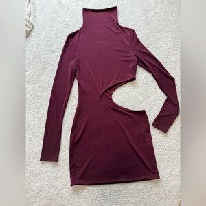 NWT Revolve x Not Yours to Keep Cutout Bodycon Mini Dress in Red Merlot - S‎